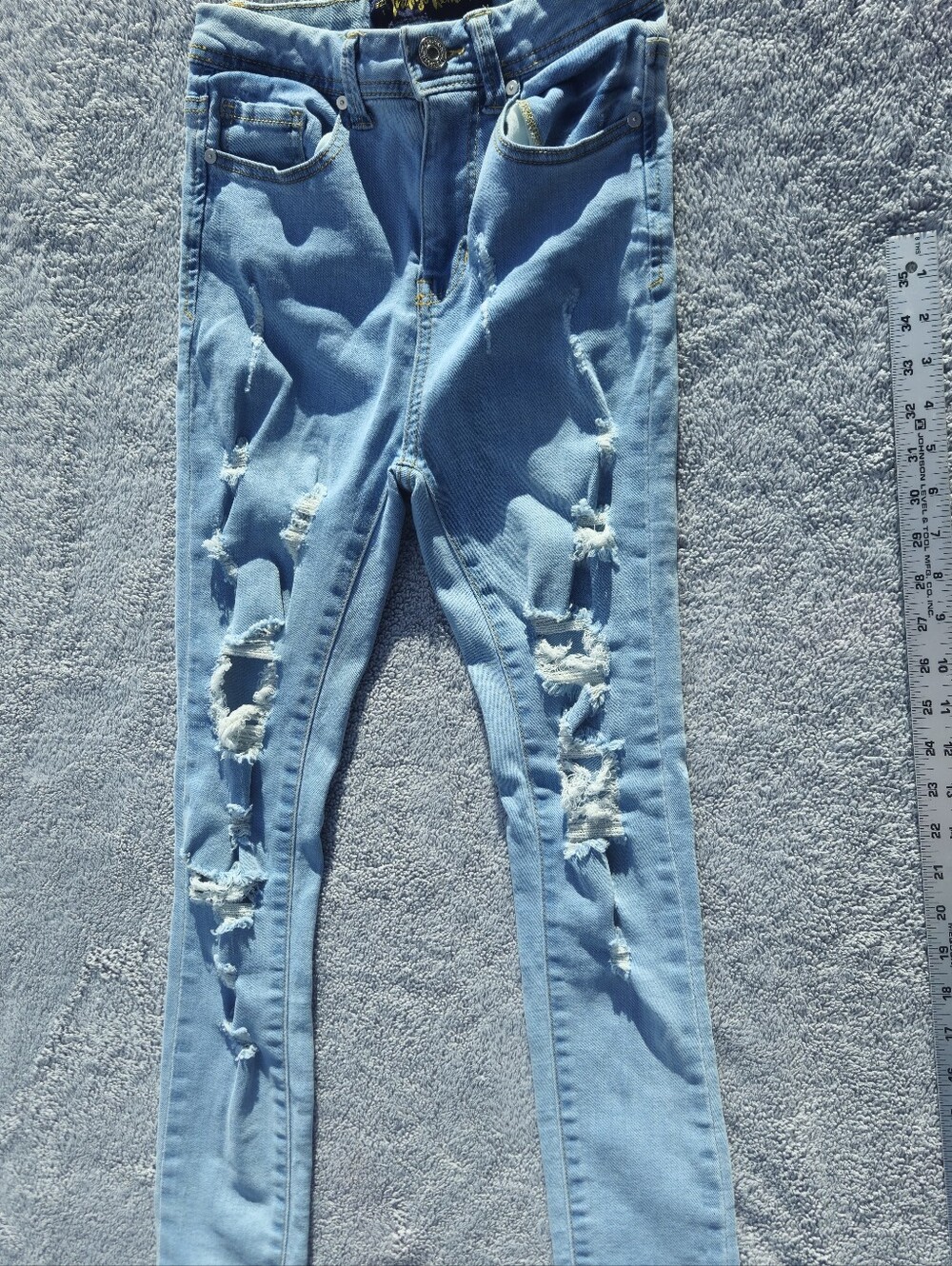 Indigo Rein Light Blue Distressed Skinny Jeans for Women Size 1